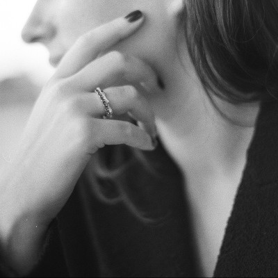 Кольцо «Казанский», белое золото 18 карат, бриллианты, 2 мм 