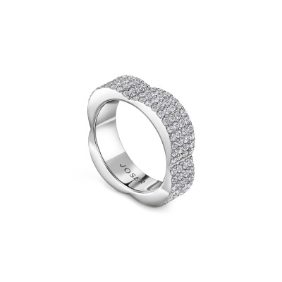 Кольцо «Дукале», белое золото 18 карат с бриллиантами, 6 мм 