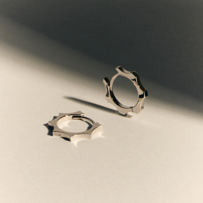 Серьга-пирсинг «Казанский», белое золото 18 карат, 1мм, (размеры S,M)