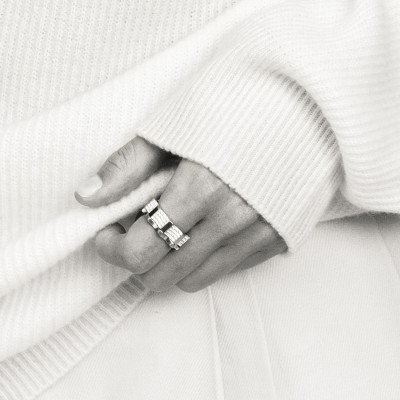 Кольцо «Казанский», белое золото 18 карат, бриллианты, 6 мм 