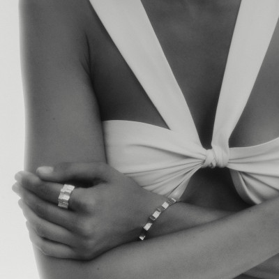 Браслет «Парфенон», белое золото 18 карат, 6 мм