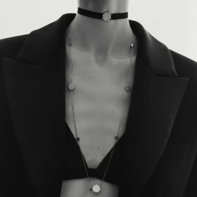 Ожерелье «Парфенон», белое золото 18 карат, бриллианты, 80 см