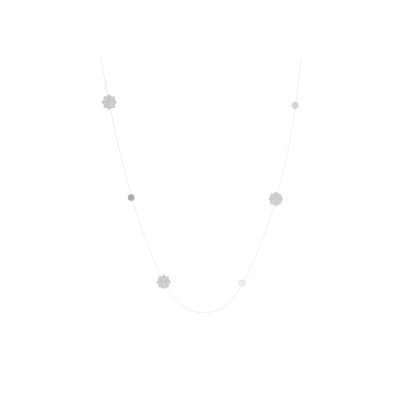 Ожерелье «Казанский», белое золото 18 карат, бриллианты, 80 см