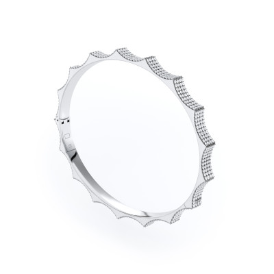 Браслет «Парфенон», белое золото 18 карат, бриллианты, 4 мм