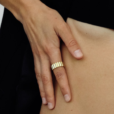 Кольцо «Мемфис», желтое золото 18 карат, 8 мм