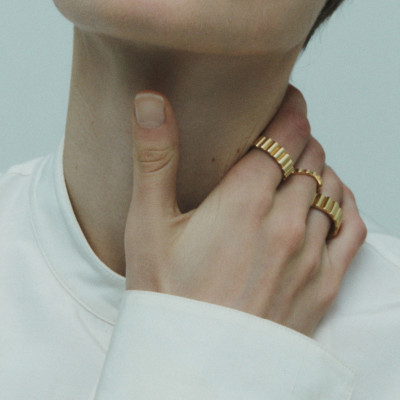 Кольцо «Мемфис», желтое золото 18 карат, 1 мм