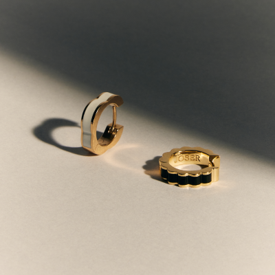 Серьга-пирсинг «Дукале», розовое золото 18 карат, эмаль, 3 мм, размер S